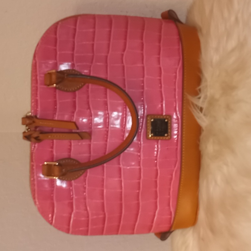 Dooney & Bourke Pink and Tan Satchel
